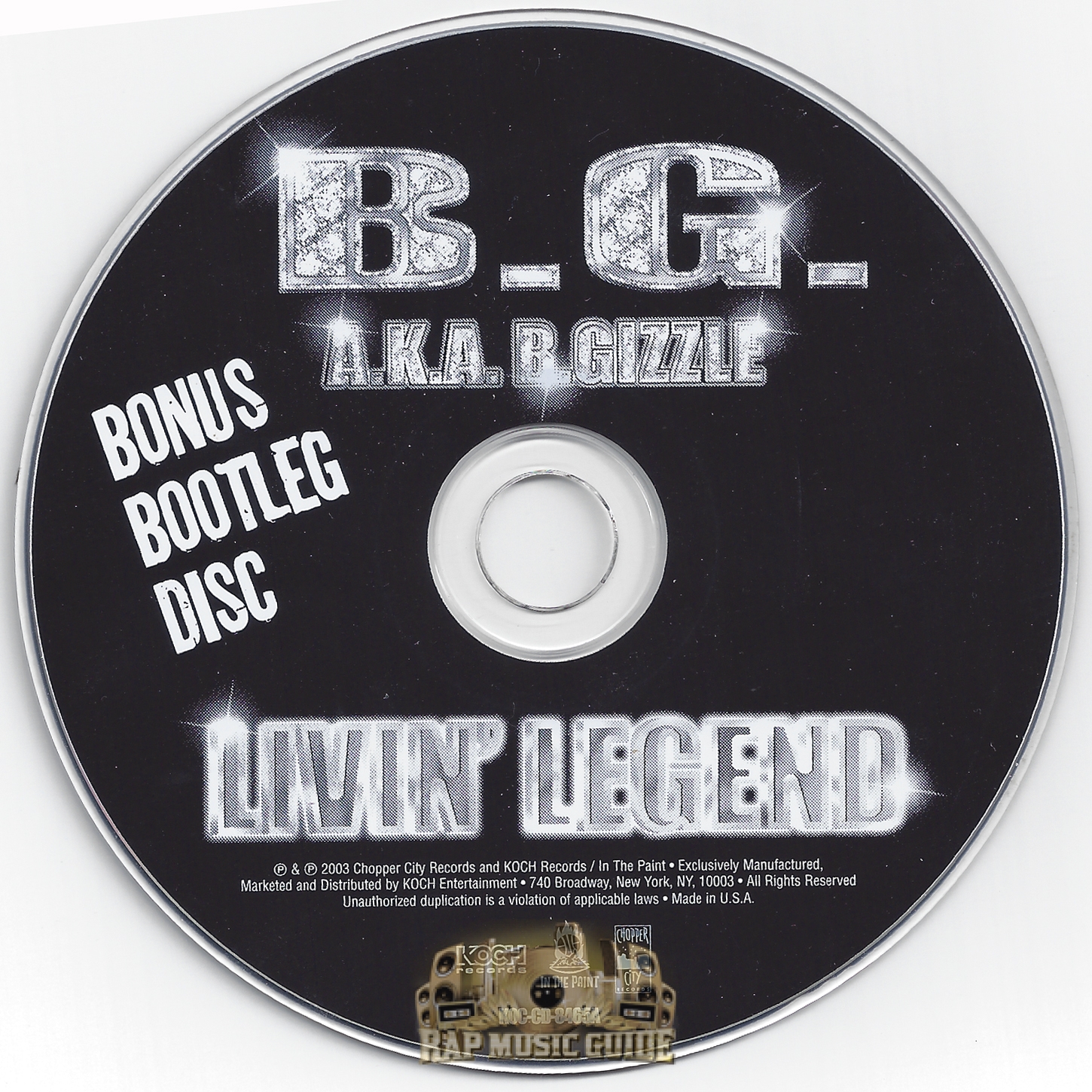 B.G. - Livin' Legend: 1st Press. CD | Rap Music Guide